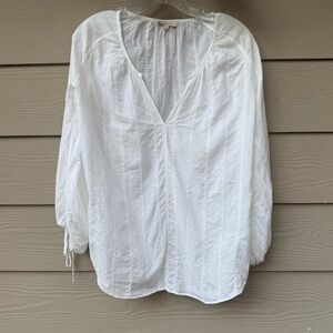 ANN MASHBURN White Cotton Blouse